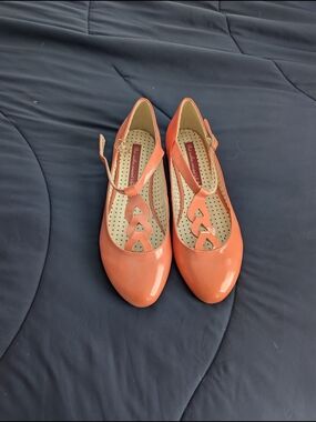 B.A.I.T. Women's Coral T-Strap Patent Flats